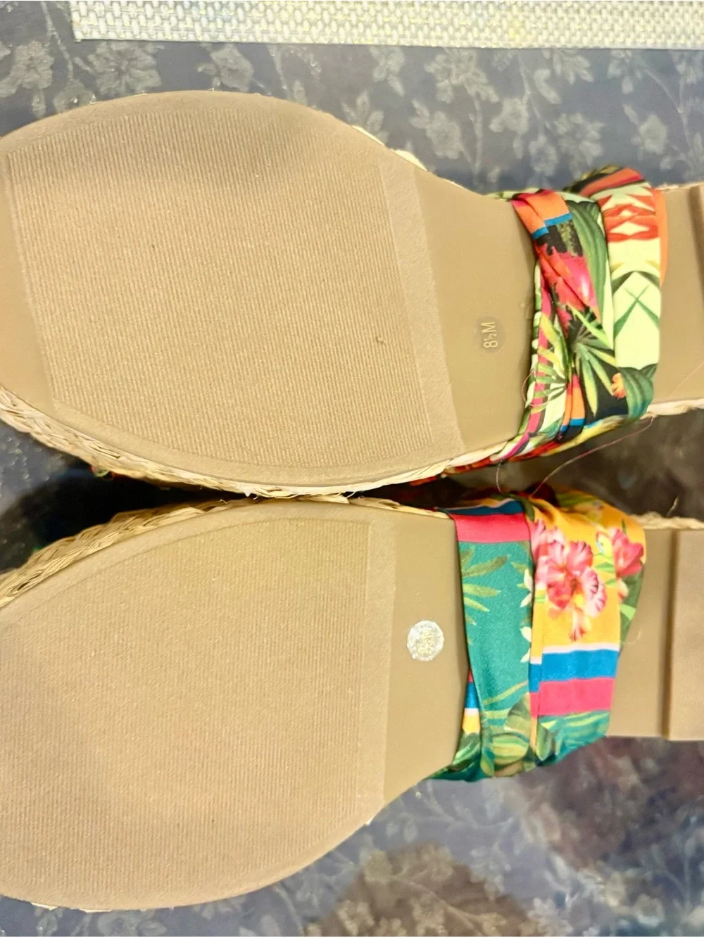 INC Multi Tropical Print Espadrille Wedge Sandals